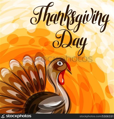 Happy Thanksgiving Day greeting card with abstract turkey. Happy Thanksgiving Day greeting card with abstract turkey.