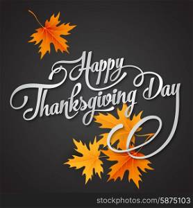 Happy Thanksgiving Day. Happy Thanksgiving lettering. Vector background