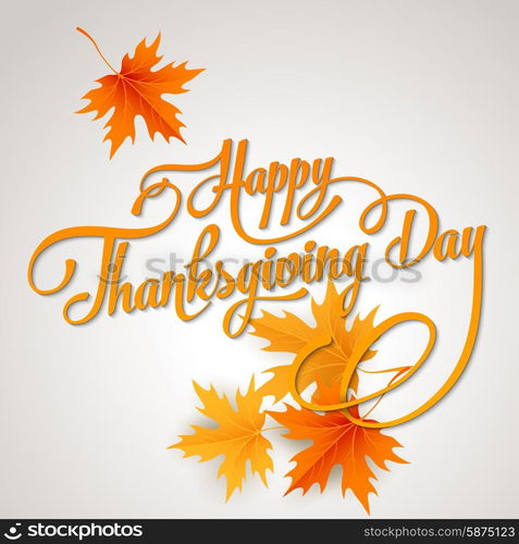 Happy Thanksgiving Day. Happy Thanksgiving lettering. Vector background