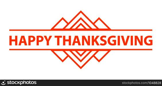 Happy thanksgiving day logo. Simple illustration of happy thanksgiving day vector logo for web design isolated on white background. Happy thanksgiving day logo, simple style
