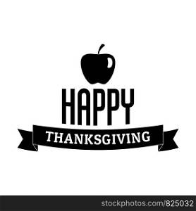 Happy thanksgiving day logo. Simple illustration of happy thanksgiving day vector logo for web design isolated on white background. Happy thanksgiving day logo, simple style
