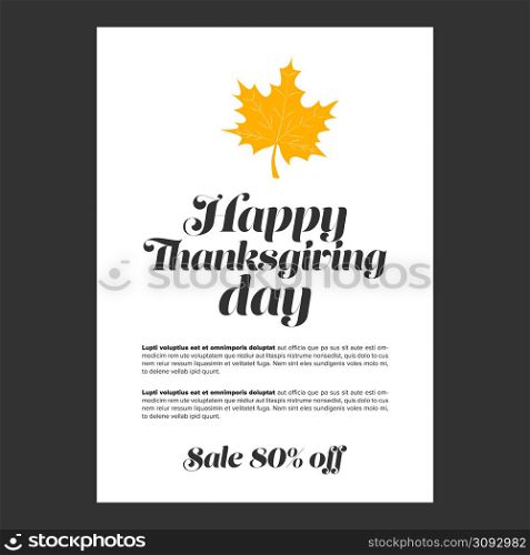 Happy Thanksgiving Day on a white background. Happy Thanksgiving Day banner
