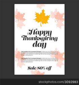 Happy Thanksgiving Day on a white background. Happy Thanksgiving Day banner