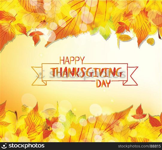 Happy Thanksgiving Day. Thanksgiving leaves background
