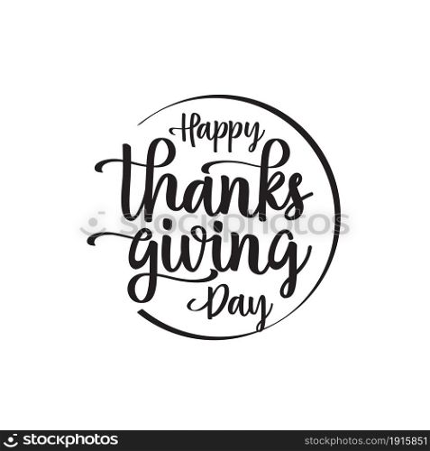 Happy Thanksgiving Day typography circle style vector design for greeting cards