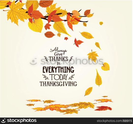 Happy Thanksgiving Day. Vector Illustration of an Autumn Design