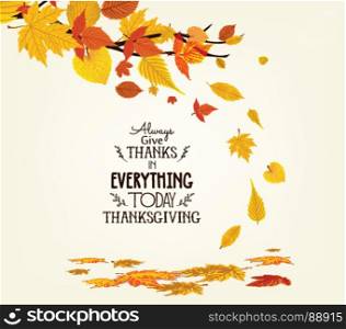 Happy Thanksgiving Day. Vector Illustration of an Autumn Design