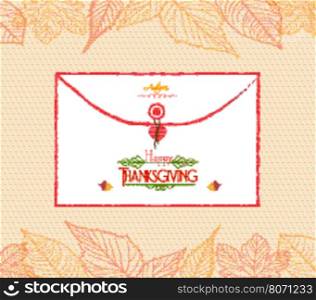 Happy Thanksgiving envelopes leaves background