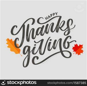 happy thanksgiving lettering calligraphy text brush. happy thanksgiving lettering calligraphy text brush vector