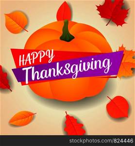 Happy thanksgiving pumpkin concept background. Isometric illustration of vector happy thanksgiving pumpkin concept background for web design. Happy thanksgiving pumpkin concept background, isometric style