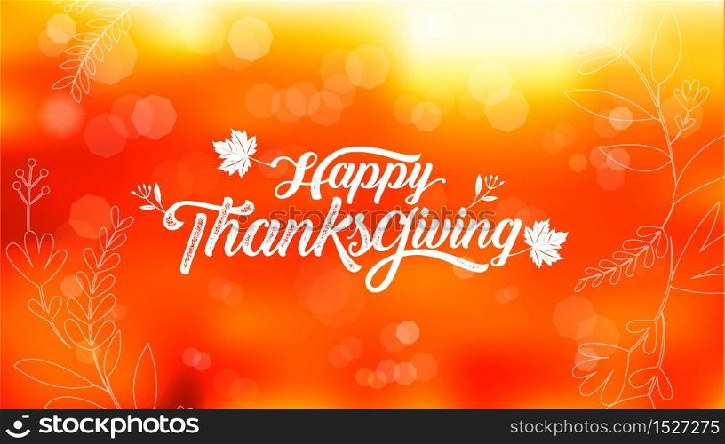 Happy Thanksgiving typography poster. Celebration text , badge. Vector calligraphy