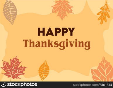 Happy thanksgiving with leaf Royalty Free Vector Image