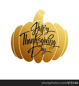 Happy Thanskgiving Day greeting card. Lettering Happy Thanskgiving Day