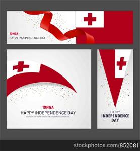 Happy Tonga independence day Banner and Background Set