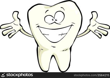 Happy tooth on a white background vector illustration