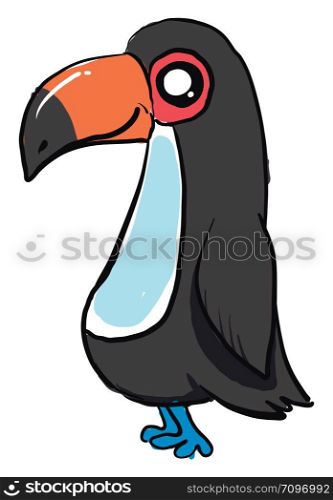 Happy toucan bird, illustration, vector on white background.