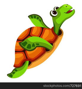 Illustration of Cute turtle cartoon on white background — Stockphotos.com