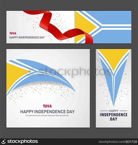 Happy Tuva independence day Banner and Background Set