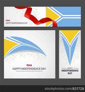 Happy Tuva independence day Banner and Background Set