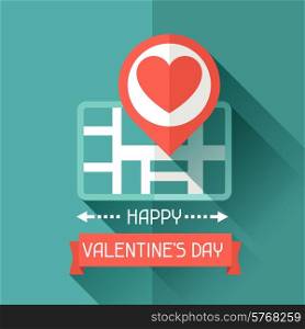 Happy Valentine&#39;s conceptual illustration in flat style.