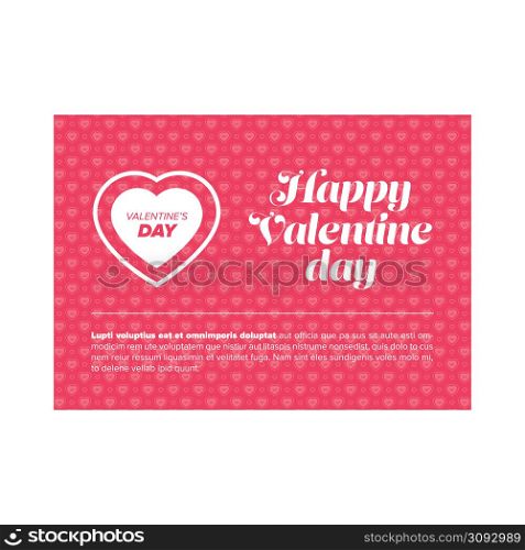 Happy Valentine day banner with heart and sample text. Happy Valentine day