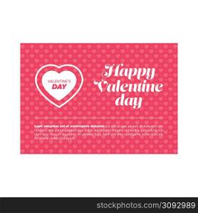 Happy Valentine day banner with heart and sample text. Happy Valentine day