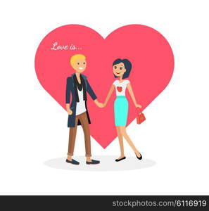 Happy valentine day couple on date. Man hold woman. Valentine and day, couple and valentines day, happy valentine, couple in love, young couple, love and happy couple, flower and event. Love is