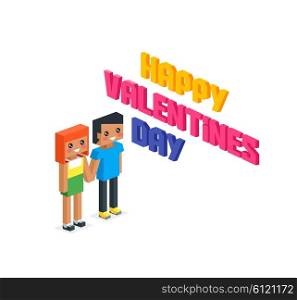 Happy valentine day couple sitting at table