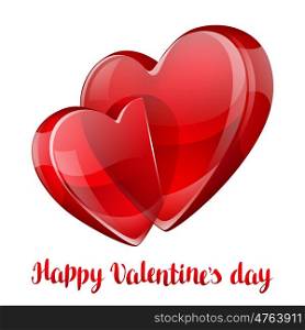 Happy Valentine day greeting card with two crossed hearts. Happy Valentine day greeting card with two crossed hearts.