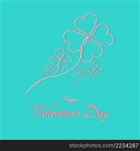 Happy valentine day line heart background, love concept, valentine day vector illustration