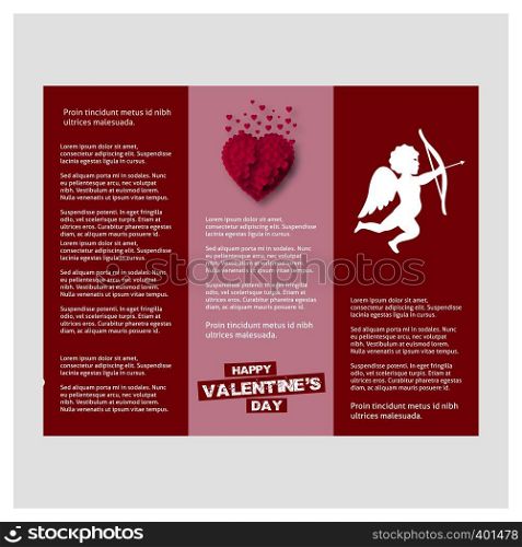 happy Valentine Day Love Background. 14th February Valentine's Day Template