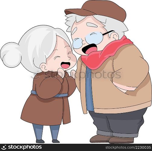 happy valentine, grandma and grandpa forever love, funny cartoon character