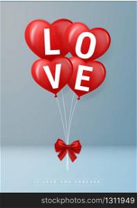 happy Valentine. illustrated love balloons with beautiful shapes. the beauty of a love balloon