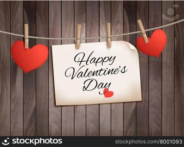 Happy Valentine&rsquo;s day background with hearts. Vector.