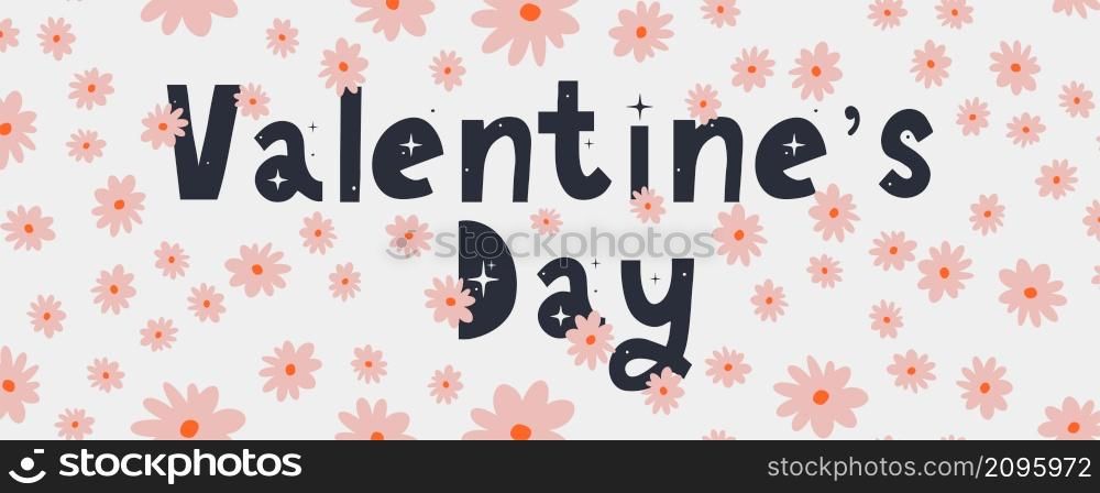 Happy Valentine&rsquo;s Day. Background with realistic 3d flower metal rose, pink and gold color, Glitter golden confetti. Pattern of flower buds. Horizontal banner, poster, header for website. Vector. Happy Valentine&rsquo;s Day Banner Background with realistic 3d flower metal rose, pink and gold color, Glitter golden confetti. Pattern of flower buds. Horizontal banner, poster, header for website. Vector