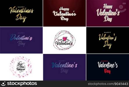 Happy Valentine&rsquo;s Day banner template with a romantic theme and a red color scheme