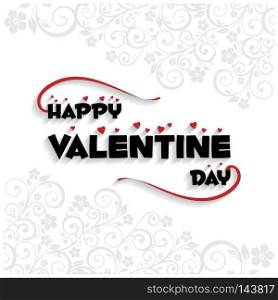 Happy Valentine&rsquo;s day card simple background. For web design and application interface, also useful for infographics. Vector illustration.