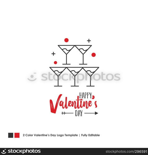 Happy Valentine's Day Card. Vector Lettering Background