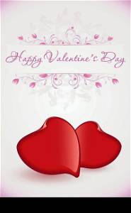 Happy Valentine&rsquo;s Day Floral Card - Typographical Background