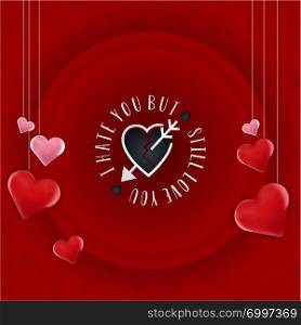 Happy Valentine&rsquo;s Day Red background. Vector Illustration