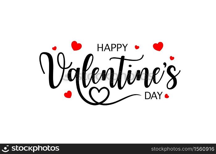 Happy Valentine&rsquo;s day typography design. Illustration isolated on white background for poster, postcard invitation, banner, template.