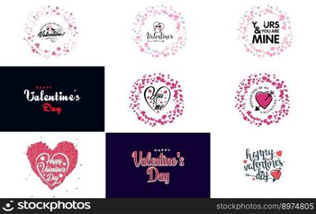 Happy Valentine&rsquo;s Day typography poster with handwritten calligraphy text. isolated on white background vector illustration