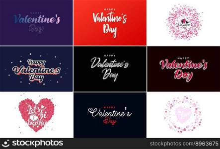 Happy Valentine&rsquo;s Day typography poster with handwritten calligraphy text. isolated on white background
