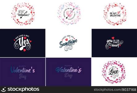 Happy Valentine&rsquo;s Day typography poster with handwritten calligraphy text. isolated on white background