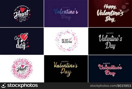 Happy Valentine’s Day banner template with a romantic theme and a red color scheme
