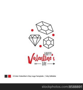 Happy Valentine’s Day Card. Vector Lettering Background