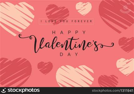 Happy Valentine's Day festive background. Vector illustration with heart, flyers, invitation, posters, brochure, banners, greeting card.