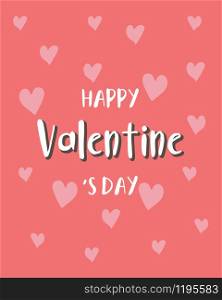 Happy Valentine's Day greeting card, Valentines Day typography, Background with hearts, Valentine card and poster
