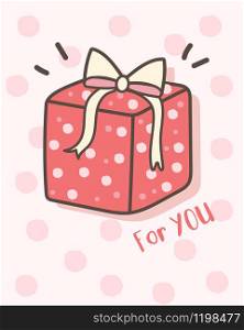 Happy Valentine's Day greeting card with gift box, Valentines Day background, Valentine card and poster