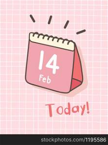 Happy Valentine's Day isometric calendar, Valentines Day background, Valentine card and poster